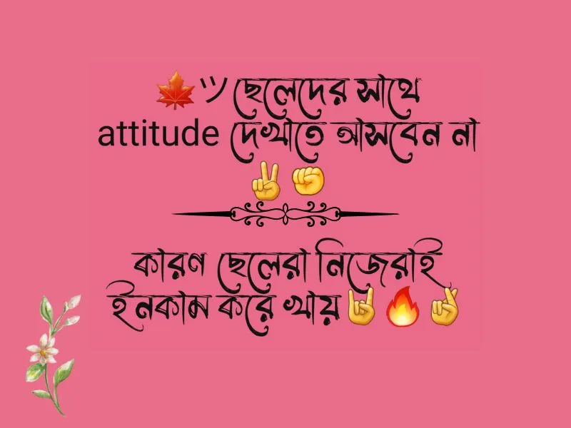 ছেলেদের attitude ফেসবুক পোস্ট