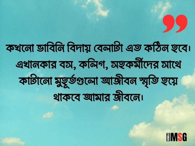 চাকরি থেকে বিদায় স্ট্যাটাস
