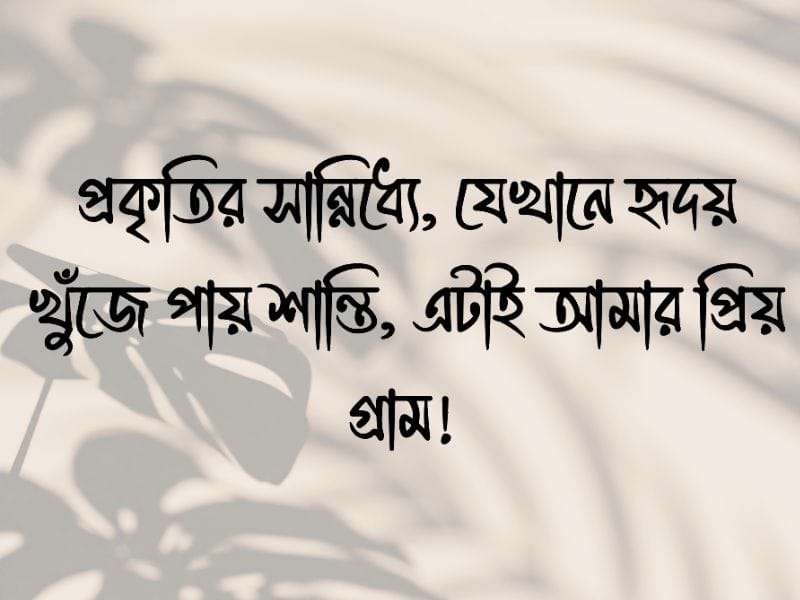 গ্রাম নিয়ে ক্যাপশন