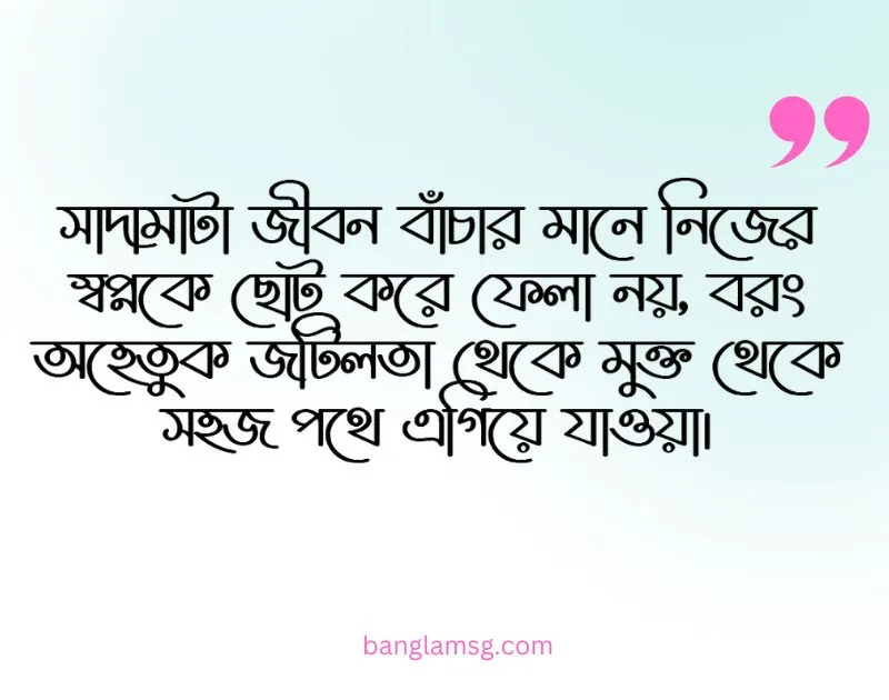 সাদামাটা জীবন নিয়ে উক্তি