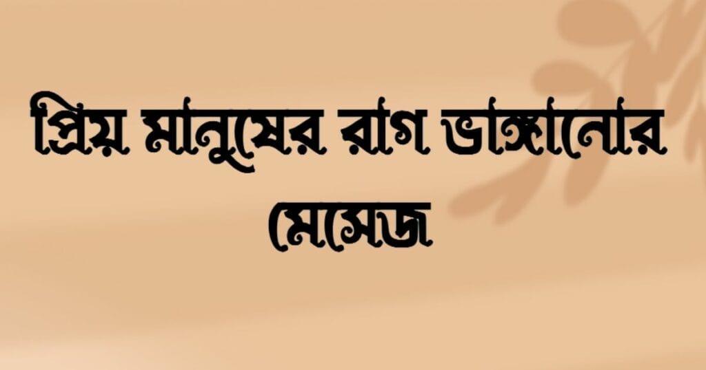 প্রিয় মানুষের রাগ ভাঙ্গানোর মেসেজ